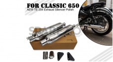 For Royal Enfield Classic 650 SS AEW TE 204 Exhaust Silencer Pair Polish - SPAREZO For Royal Enfield Classic 650 SS AEW TE 204 Exhaust Silencer Pair Polish - SPAREZO